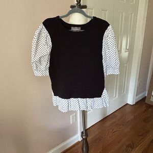 Anthropologie Twofer Short Sleeved Sweater/Blouse Combo